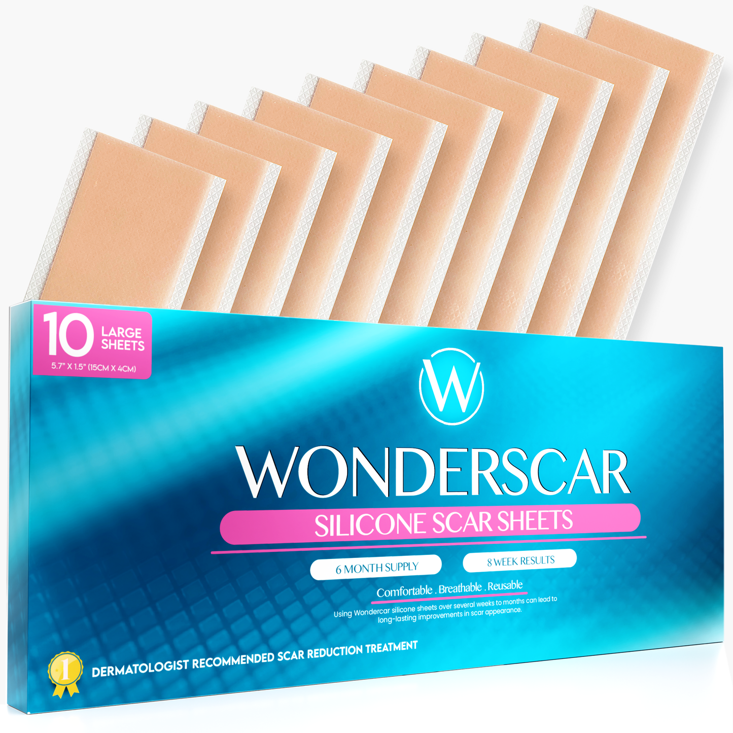 10 Large Silicone Scar Sheets